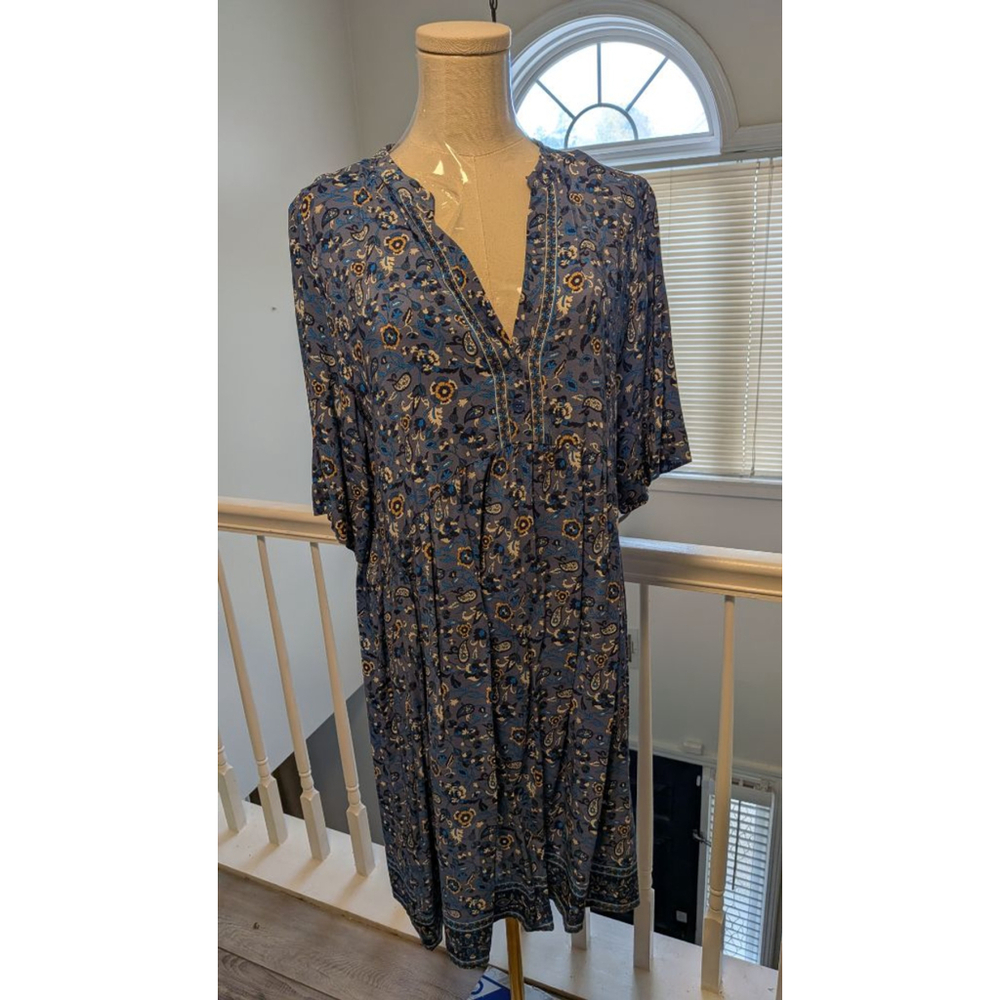 Reg $300 Gerard Darel Paris Boho Paisley Floral Viscose Midi Dress size M